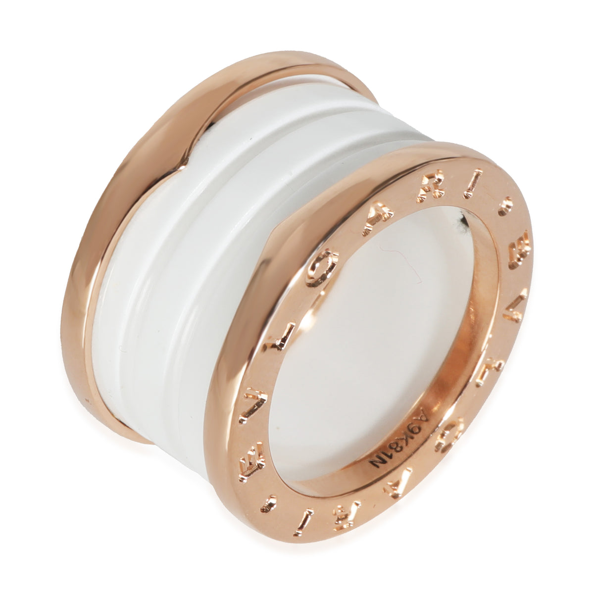 B.zero1 Ring in 18k Rose Gold & White Ceramic