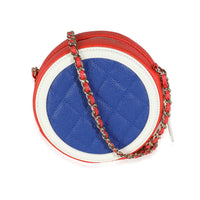 Multicolor Quilted Caviar Round Filigree Handbag With Chain