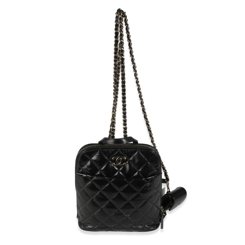 Black Quilted Shiny Calfskin My Pocket Backpack