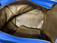 Blue Smooth Calfskin Mini Luggage Tote