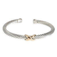 Cable X Bracelet in 14k Yellow Gold/Sterling Silver