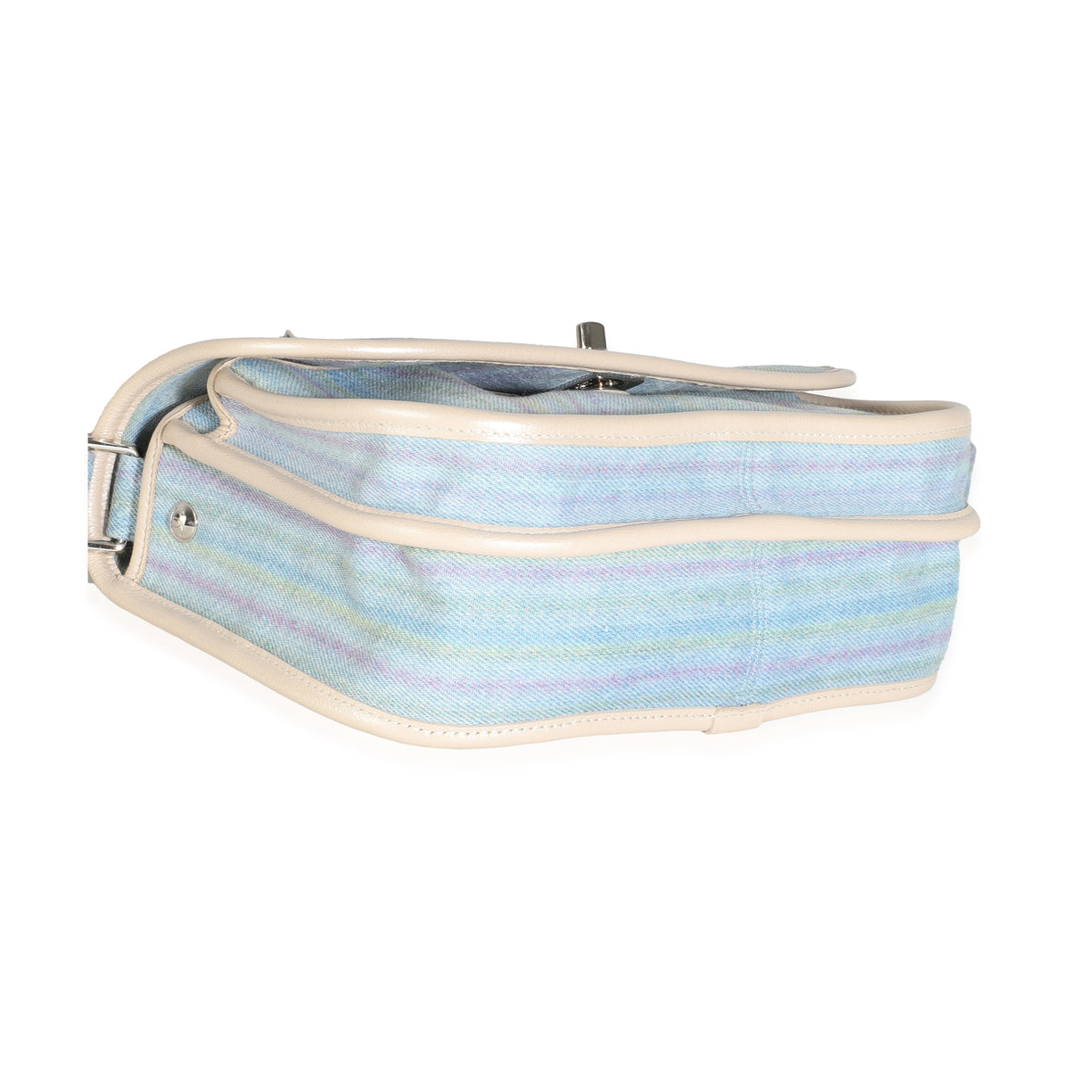 Light Blue Striped Denim Small Jungle Stroll Messenger