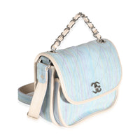 Light Blue Striped Denim Small Jungle Stroll Messenger