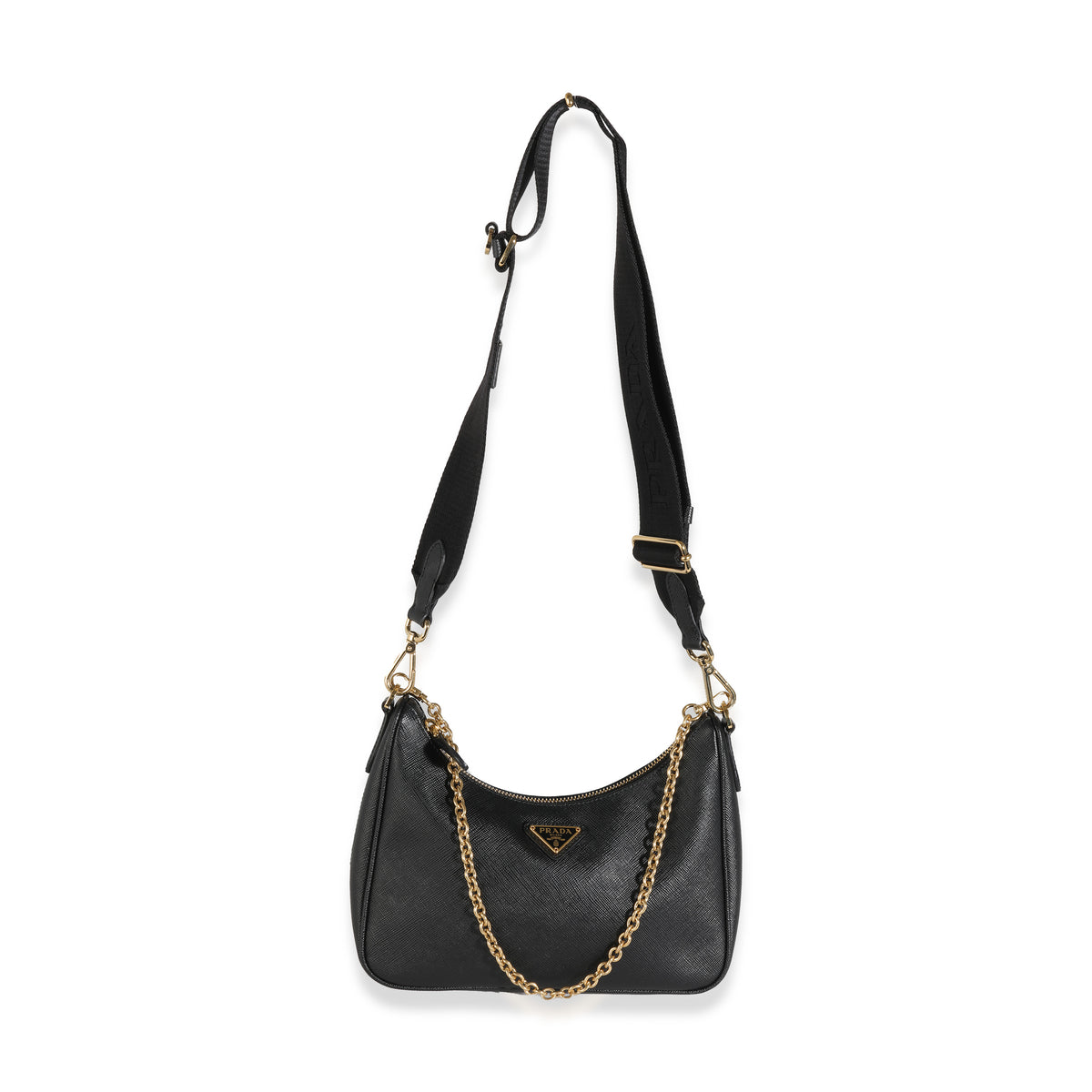 Black Saffiano Re-Edition 2005 Bag