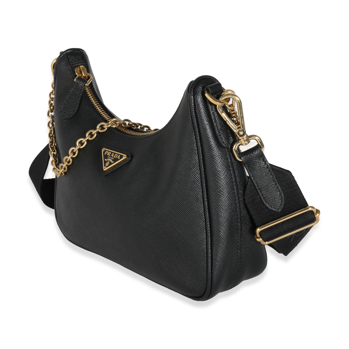 Black Saffiano Re-Edition 2005 Bag