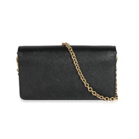 Black Saffiano Chain Wallet