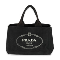 Black Canvas Logo Medium Canapa Tote