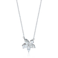 Victoria Mixed Cluster Pendant in Platinum 0.88 CTW, Large