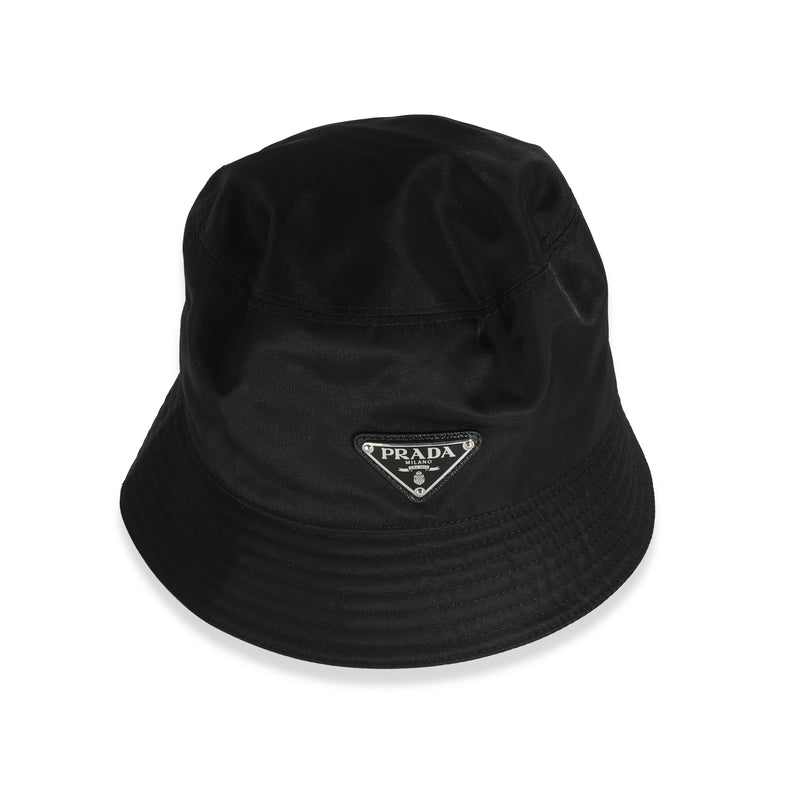 Black Re-Nylon Triangle Logo Bucket Hat M