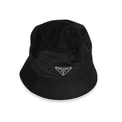 Black Re-Nylon Triangle Logo Bucket Hat M