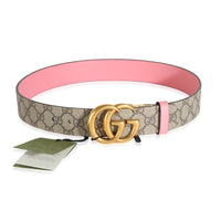 Pink Beige Supreme Canvas GG Marmont Reversible Belt 80/32