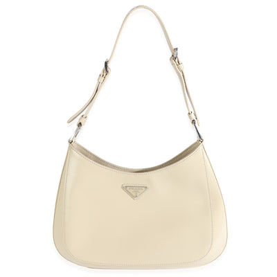 Desert Beige Brushed Calfskin Cleo Shoulder Bag