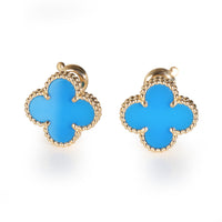 Alhambra Agate Earrings in 18k Yellow Gold