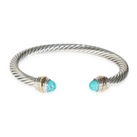 Cable Classic Turquoise Bracelet in 14k Yellow Gold/Sterling Silver