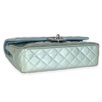 Green Quilted Patent Medium Classic Double Flap Bag