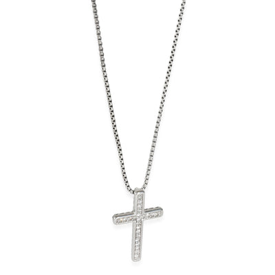 25mm Diamond Cable Cross Pendant in Sterling Silver 0.15 CTW