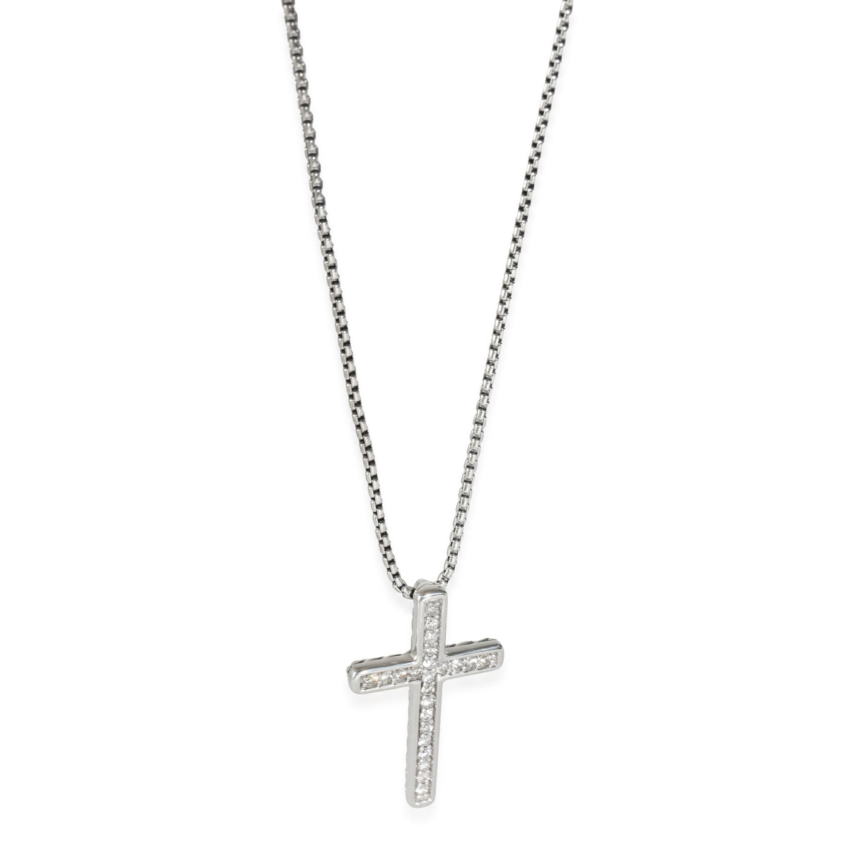 25mm Diamond Cable Cross Pendant in Sterling Silver 0.15 CTW