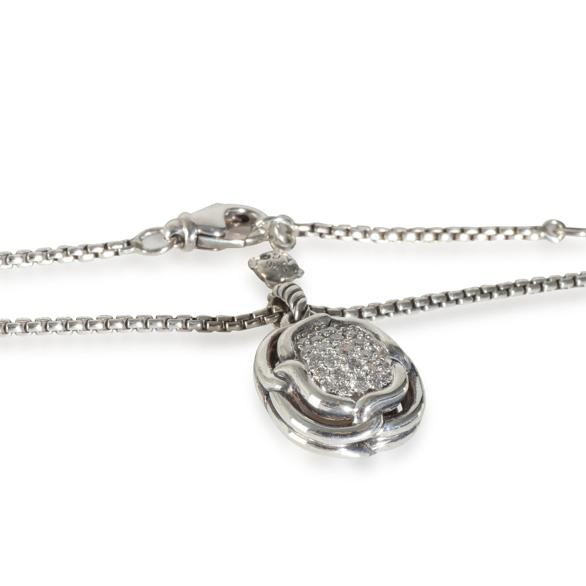 Labyrinth Diamond Pendant in Sterling Silver 0.3 CTW