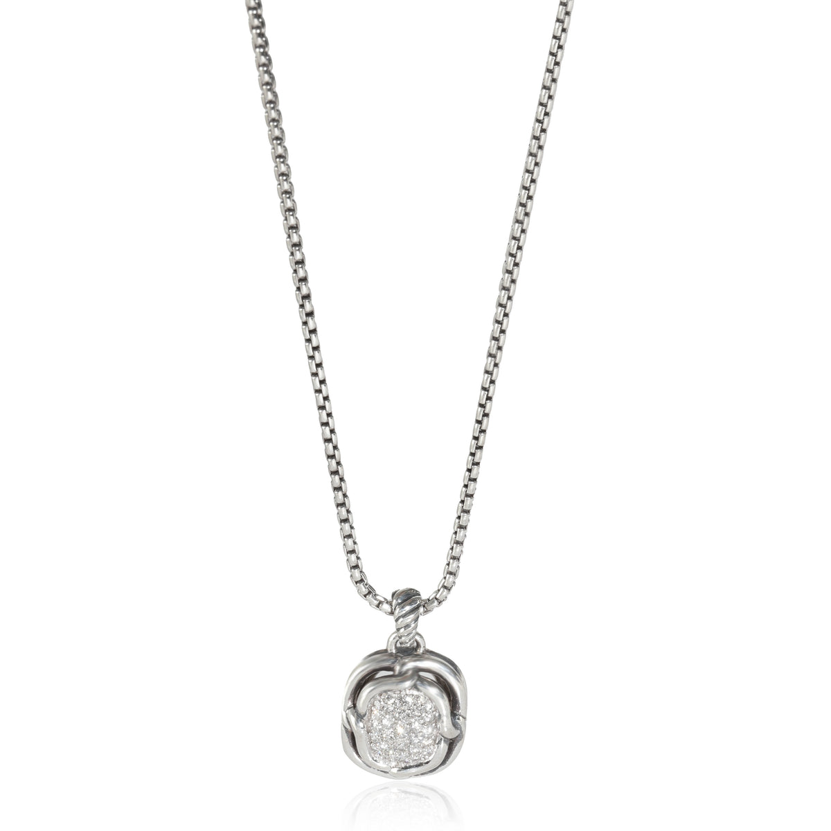 Labyrinth Diamond Pendant in Sterling Silver 0.3 CTW