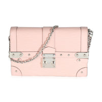 Louis Vuitton Rose Ballerine Epi Trunk Chain Wallet Handbag fv
