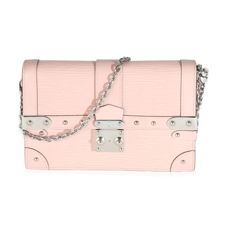 Louis Vuitton Rose Ballerine Epi Trunk Chain Wallet Handbag fv