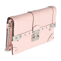 Louis Vuitton Rose Ballerine Epi Trunk Chain Wallet Handbag pv