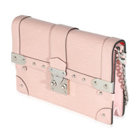 Louis Vuitton Rose Ballerine Epi Trunk Chain Wallet Handbag sv