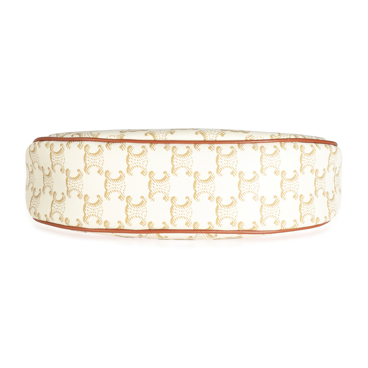 Tan Calfskin White Triomphe Canvas Ava Hobo