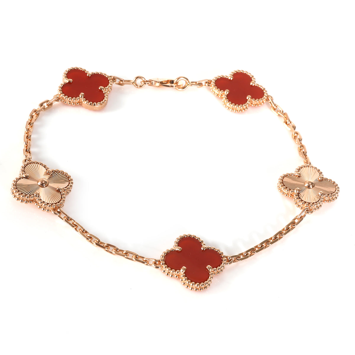 Alhambra Carnelian Bracelet in 18k Rose Gold