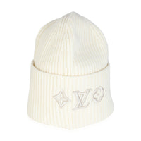 White Wool LV Headline Beanie