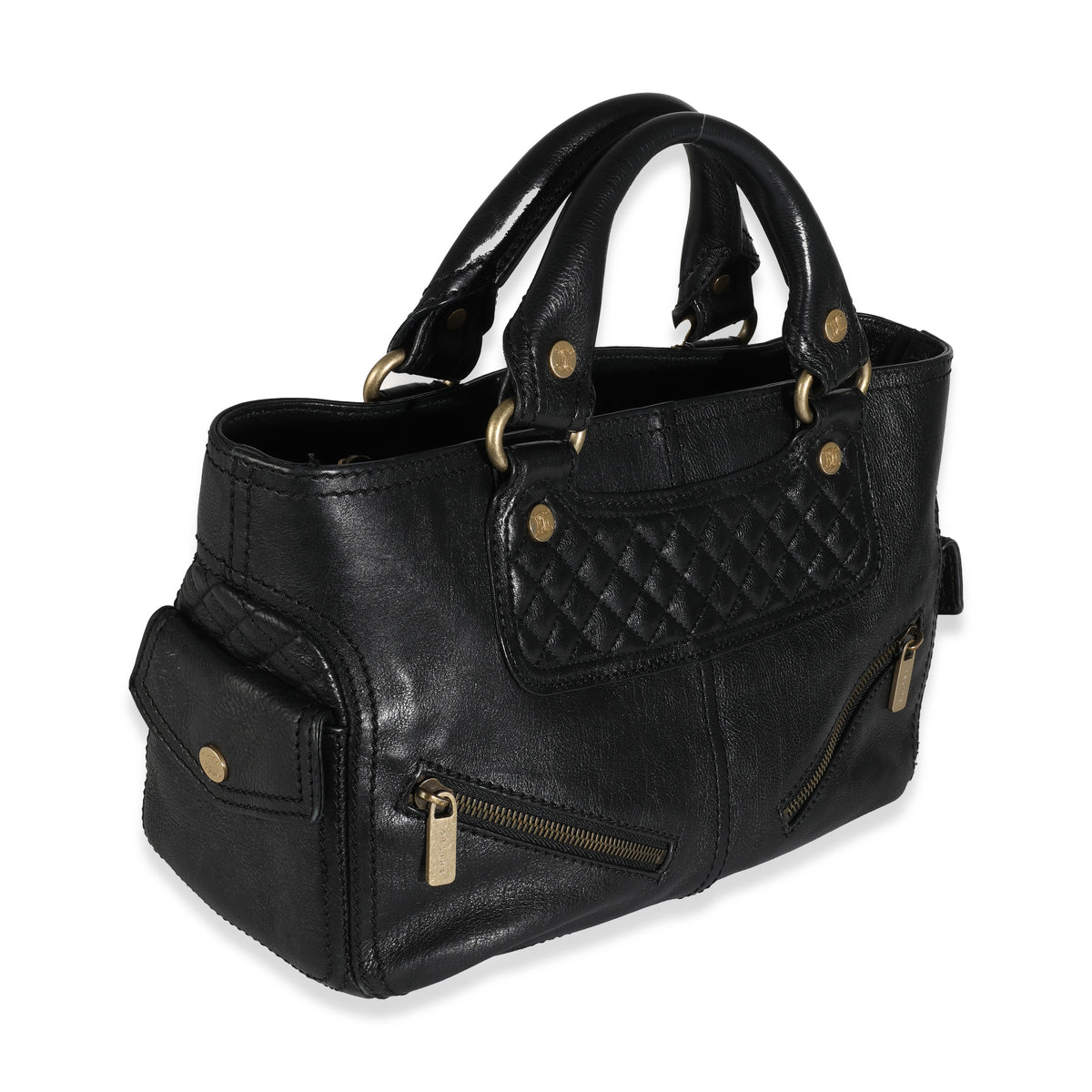 Vintage Black Leather Front Pocket Boogie Bag