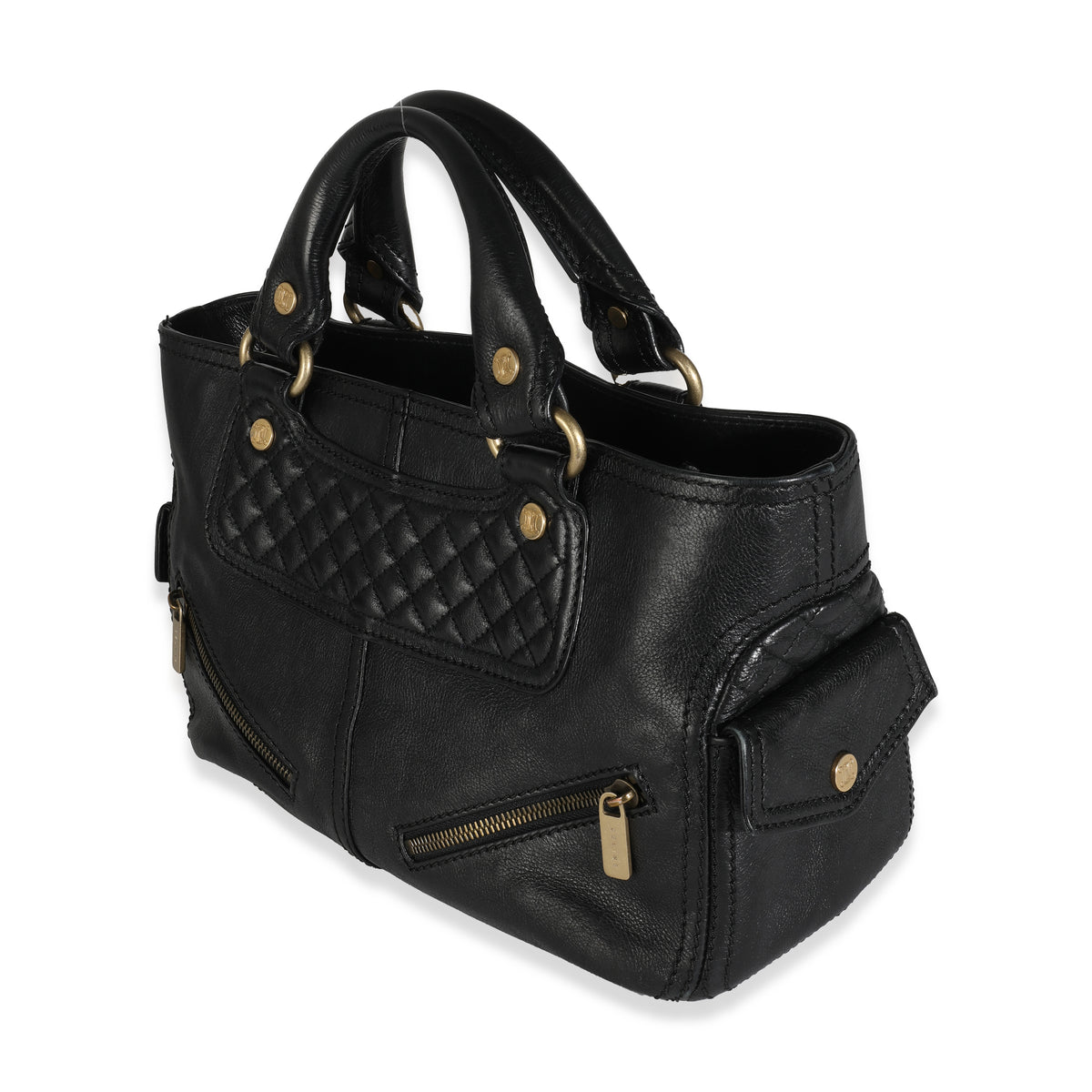 Vintage Black Leather Front Pocket Boogie Bag