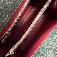 Dark Green Grainy Calfskin Small Zumi Top Handle Bag