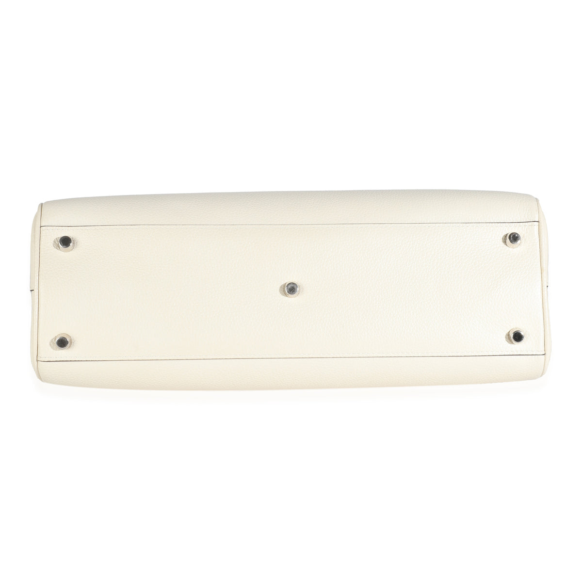 Mystic White Grainy Calfskin Medium Zumi Top Handle Bag