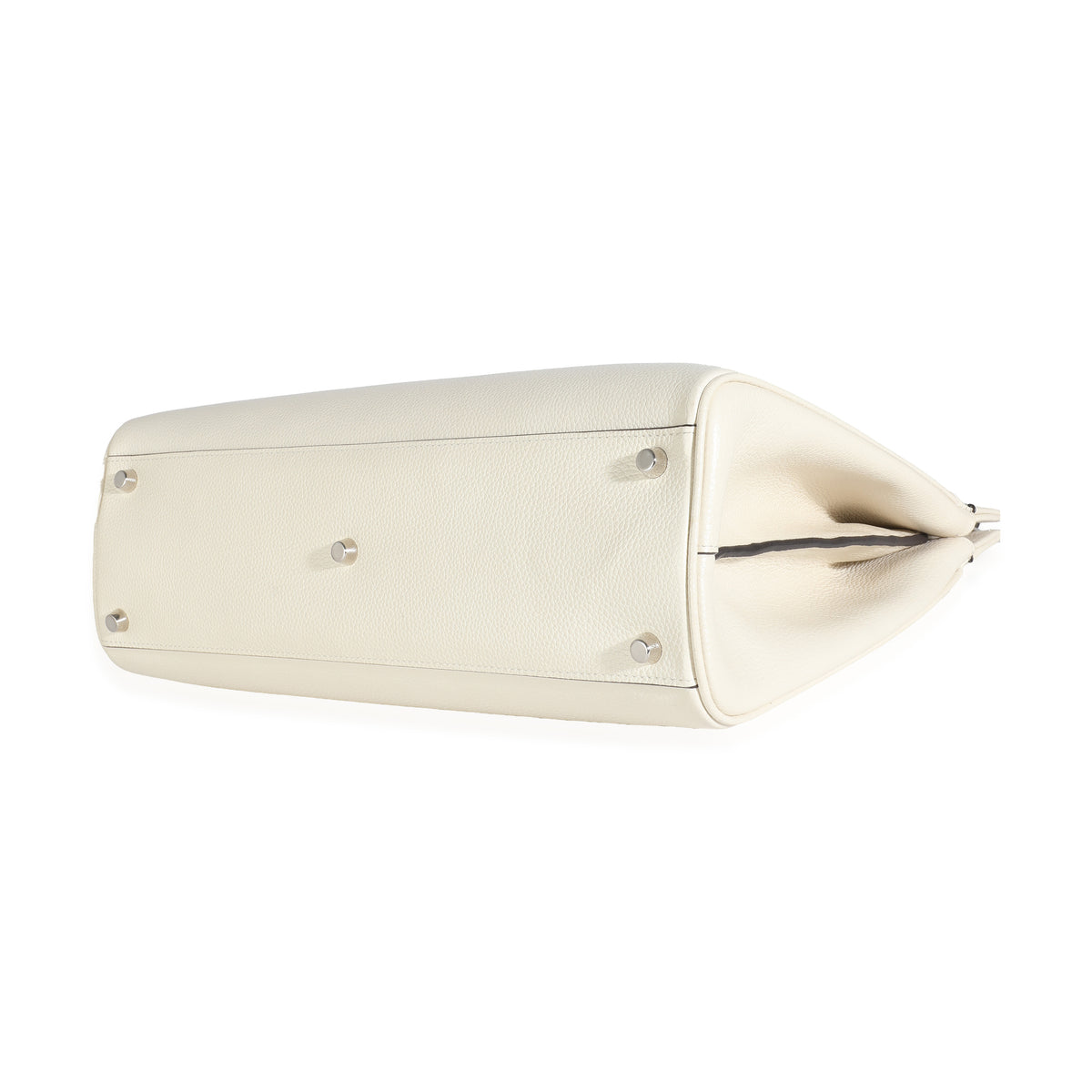 Mystic White Grainy Calfskin Medium Zumi Top Handle Bag