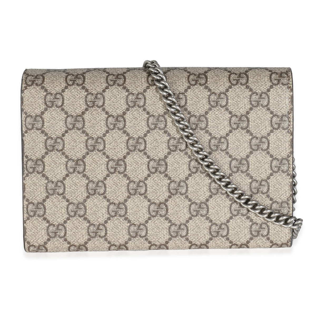 Beige GG Supreme Canvas Dionysus Chain Wallet