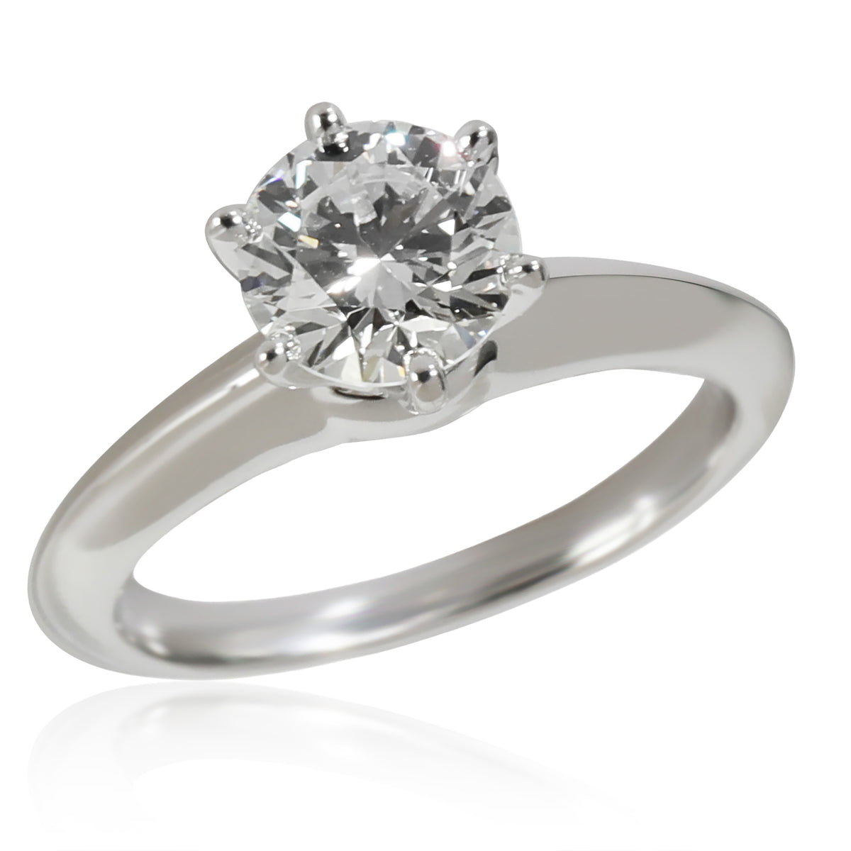 Tiffany Solitaire Engagement Ring in  Platinum H VS2 1.02 CTW