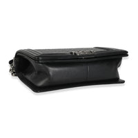 Black Studded Lambskin Medium Boy Bag