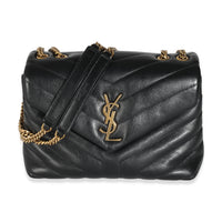 Black Chevron Calfskin Y Quilted Monogram Small Loulou