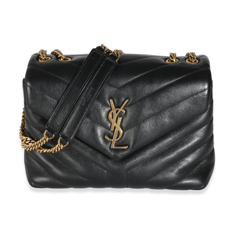 Black Chevron Calfskin Y Quilted Monogram Small Loulou