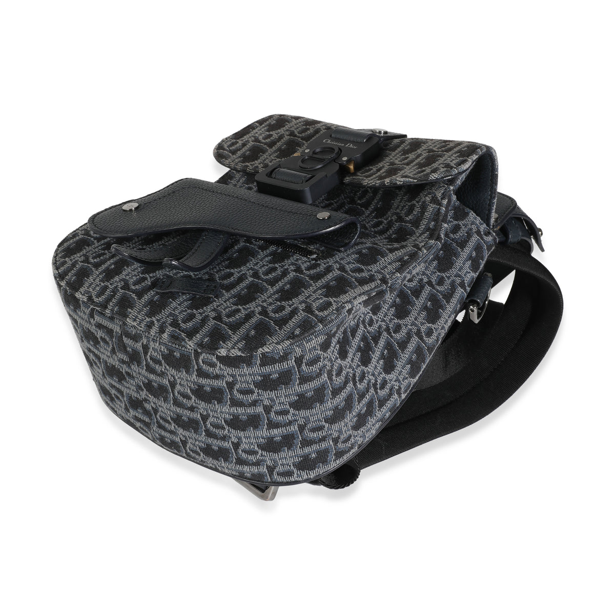 Dior Homme Navy Blue Oblique Calfskin Mini Saddle Backpack