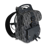 Dior Homme Navy Blue Oblique Calfskin Mini Saddle Backpack