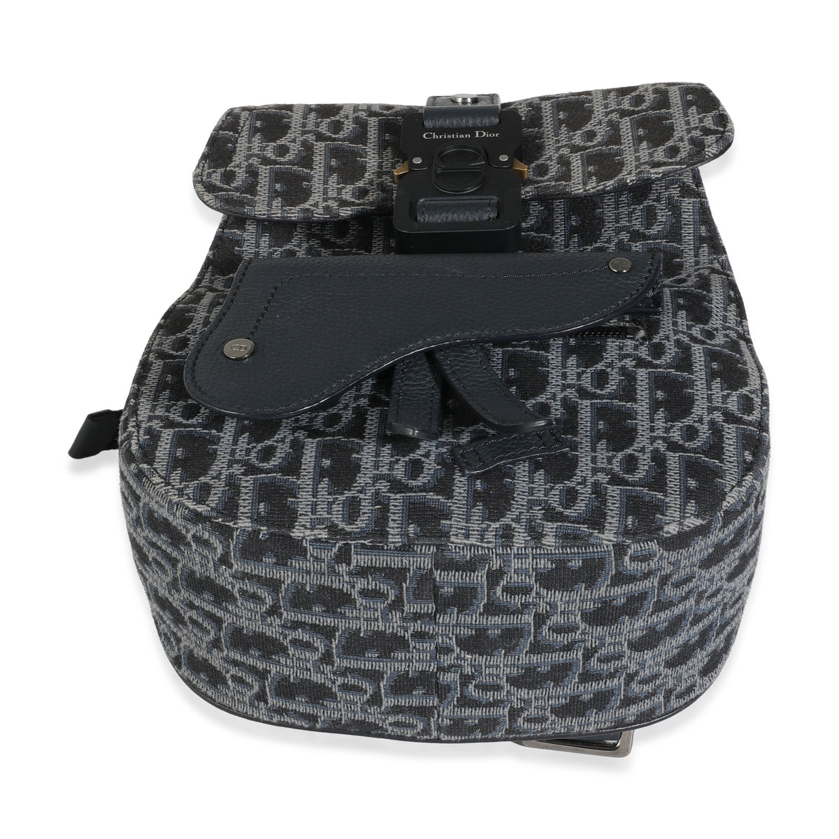 Dior Homme Navy Blue Oblique Calfskin Mini Saddle Backpack
