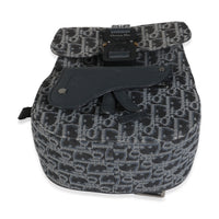 Dior Homme Navy Blue Oblique Calfskin Mini Saddle Backpack