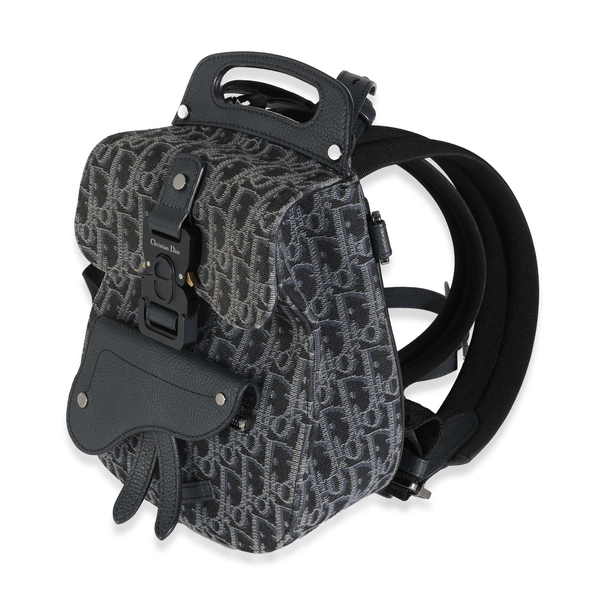 dior backpack mini Dior Homme Navy Blue Oblique Calfskin Mini Saddle Backpack | myGemma | IT