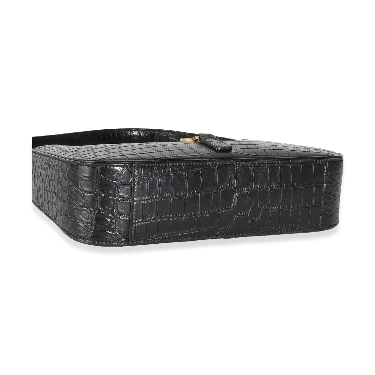 Black Crocodile Embossed Le 5 à 7 Hobo