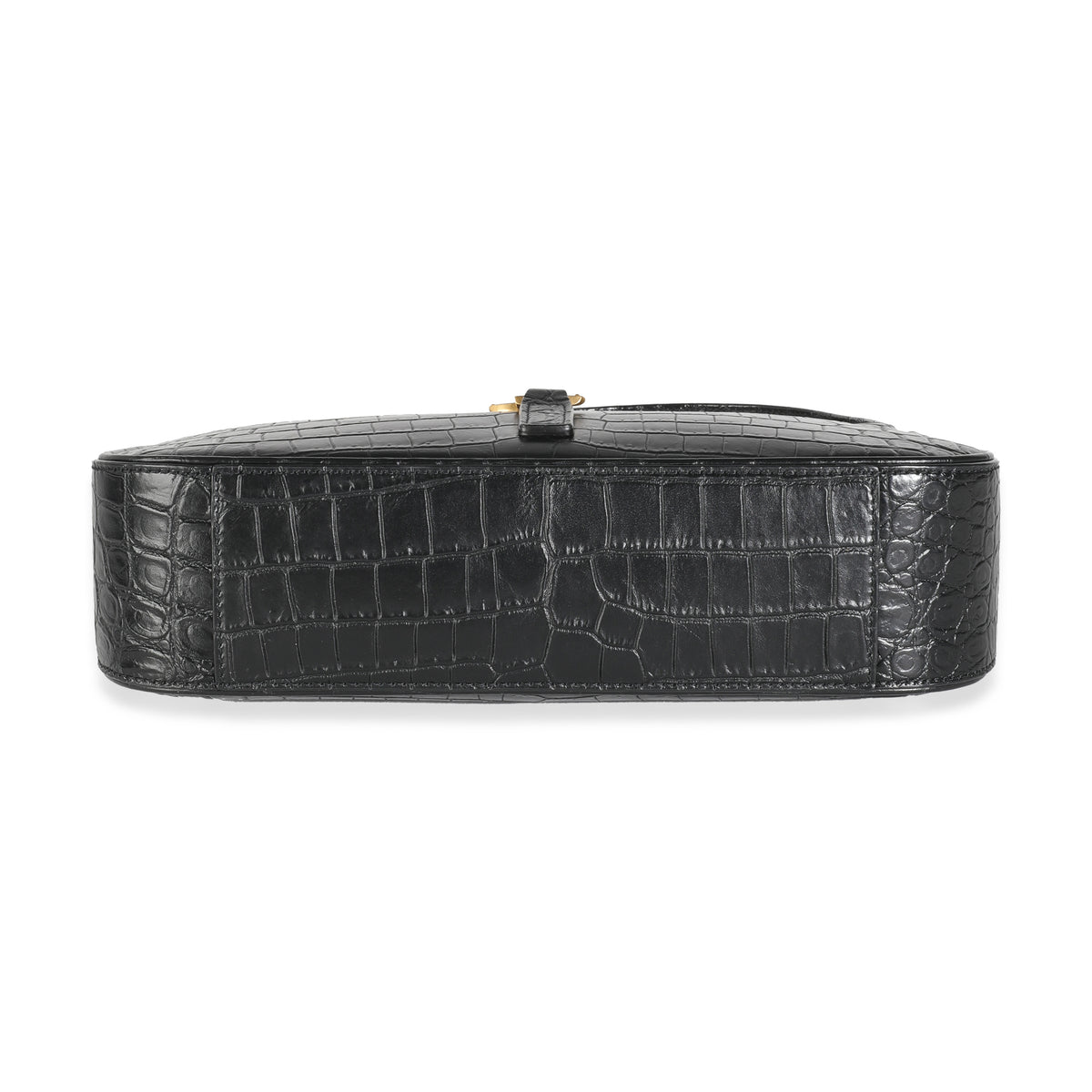 Black Crocodile Embossed Le 5 à 7 Hobo