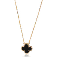 Alhambra Onyx Pendant in 18k Yellow Gold