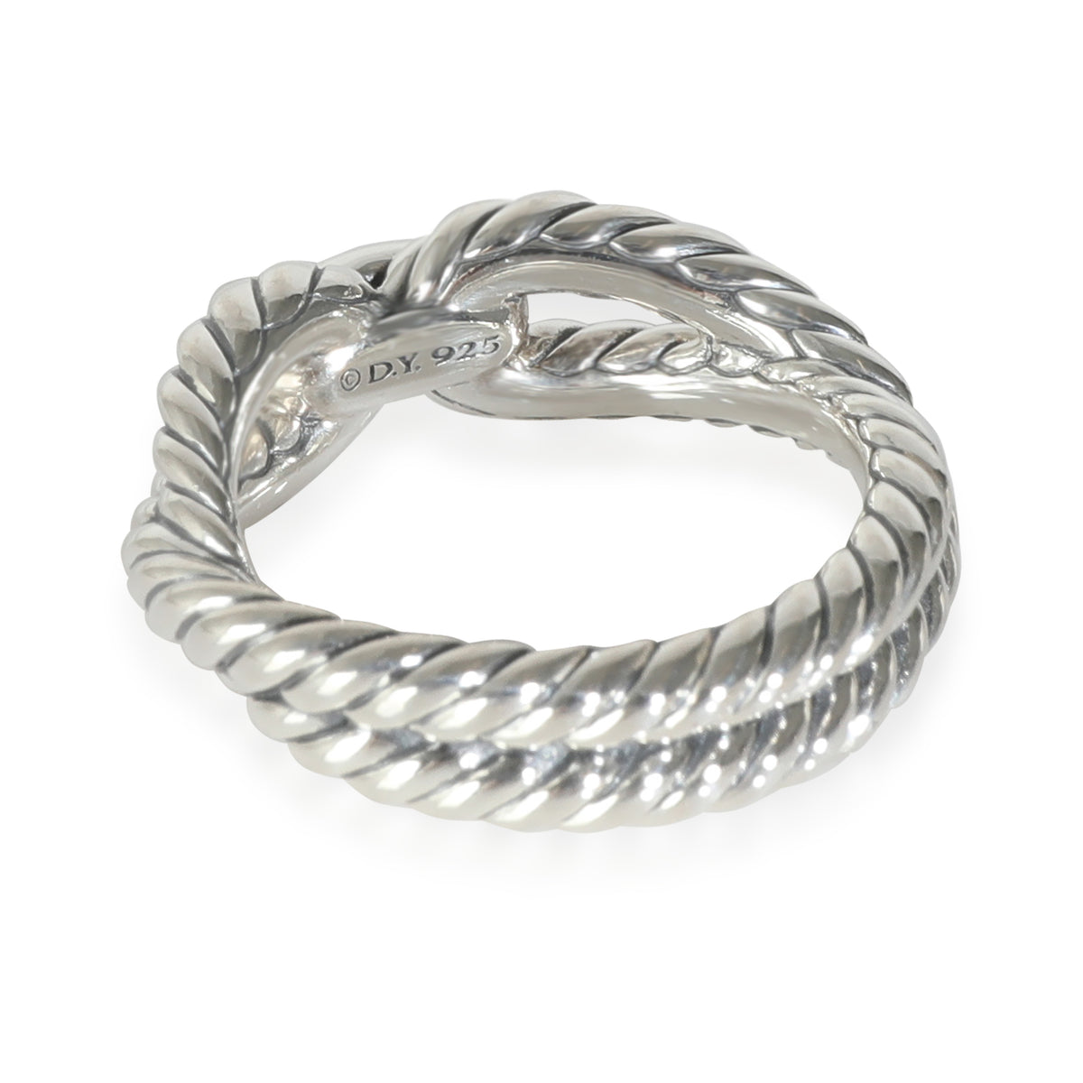 Cable Loop Ring in  Sterling Silver 0.05 CTW