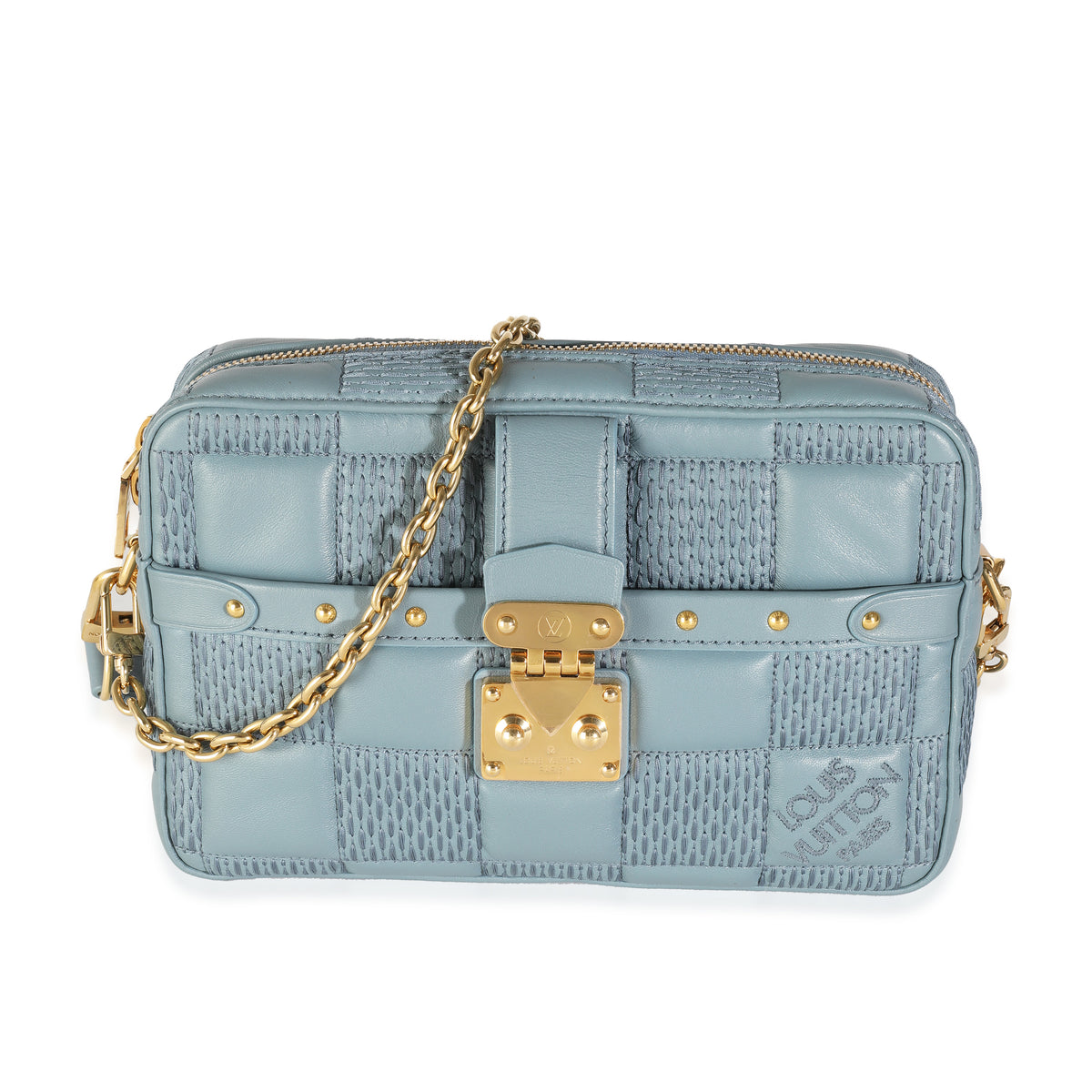 Louis Vuitton Glacier Quilted Damier Lambskin Troca PM Handbag fv